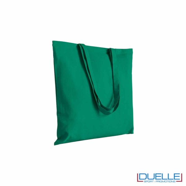 borsa in cotone canvas stampata colore verde