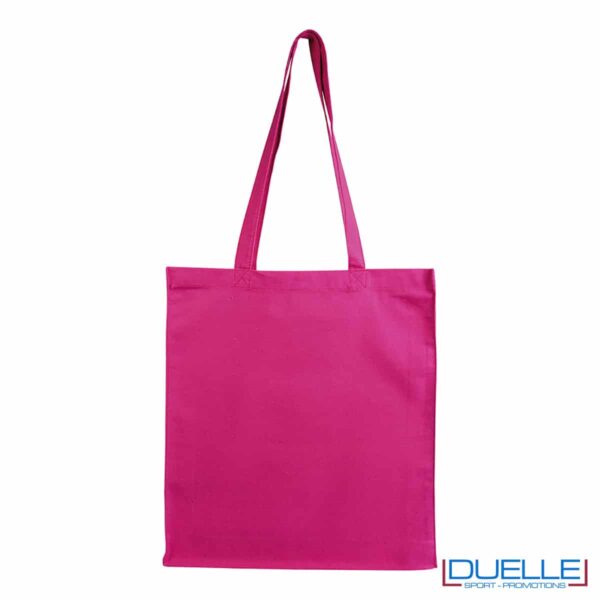 shopper fucsia con soffietto in cotone 220g/m² promozionale