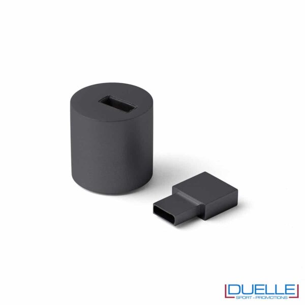 chiavetta USB su base a cilindro colore grigio