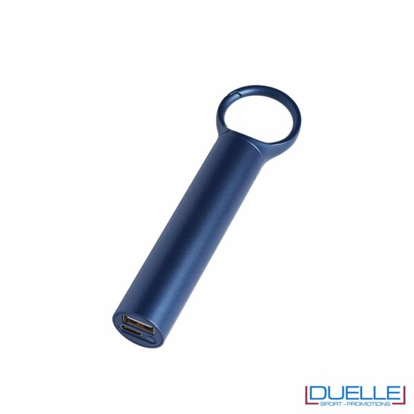 Powerbank con moschettone blu