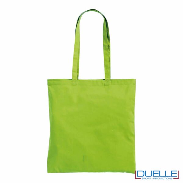 shopper verde in cotone 180 g/m² personalizzata