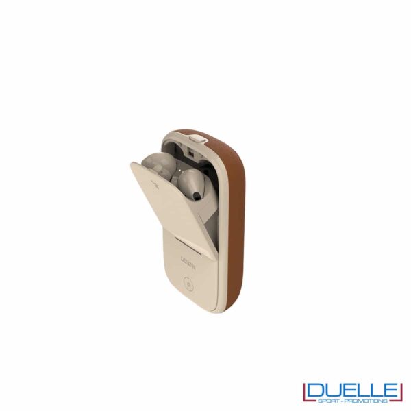 tws speaker con auricolari beige