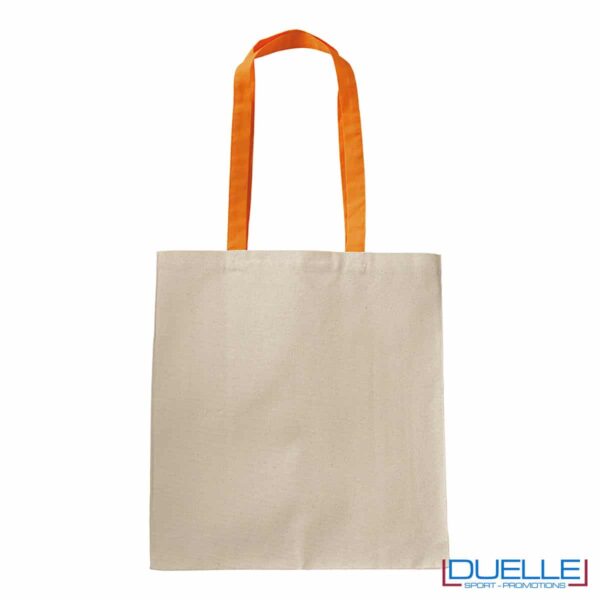 shopper in cotone 220g/m con manici arancione