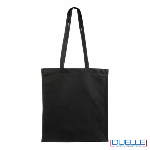 shopper nera con soffietto 180 g/m2 da personalizzare