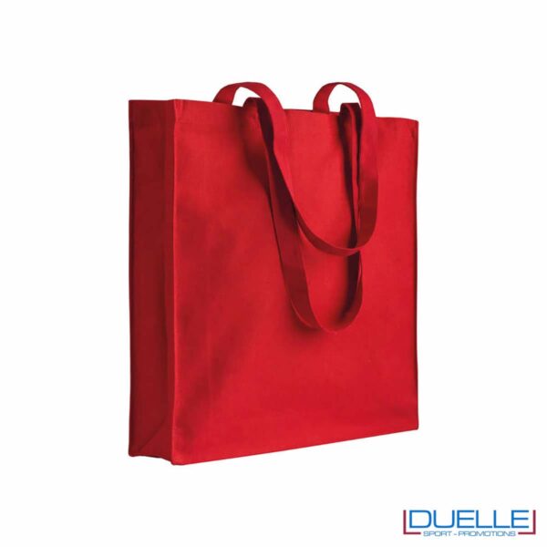shopper con soffietto 180 g/m2 colore rosso