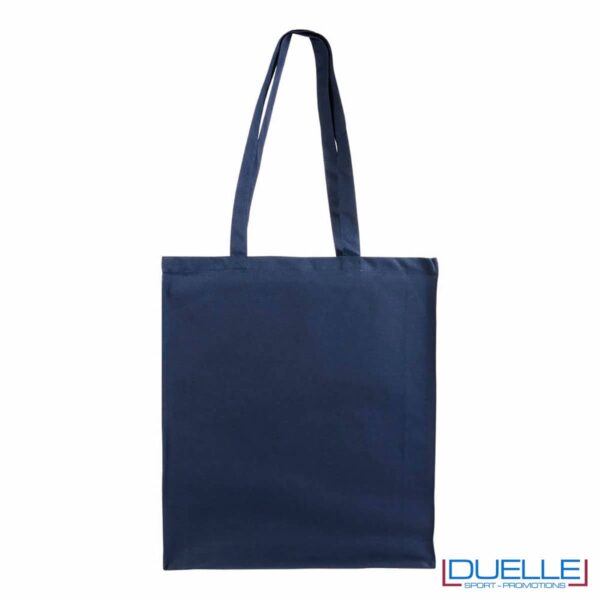 shopper blu navy con soffietto 180 g