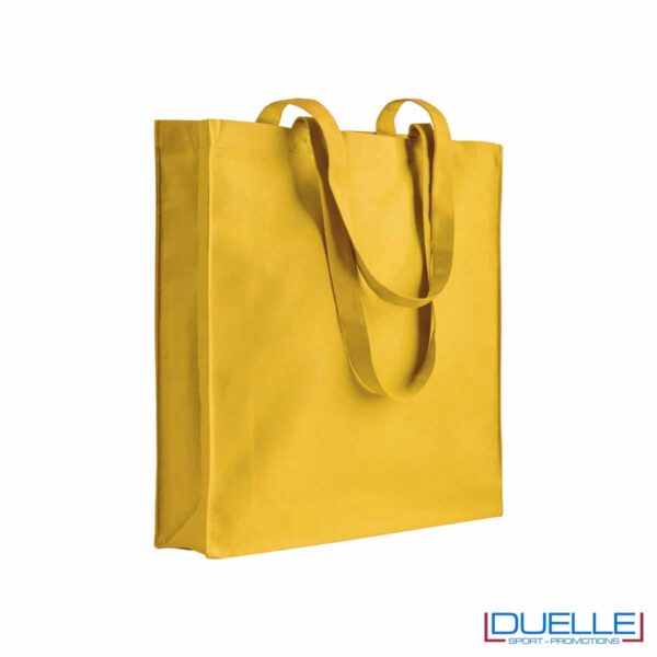 shopper gialla con soffietto 180g/m2