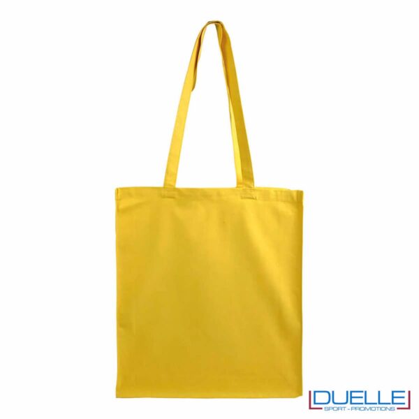 shopper gialla con soffietto 180 g/m2