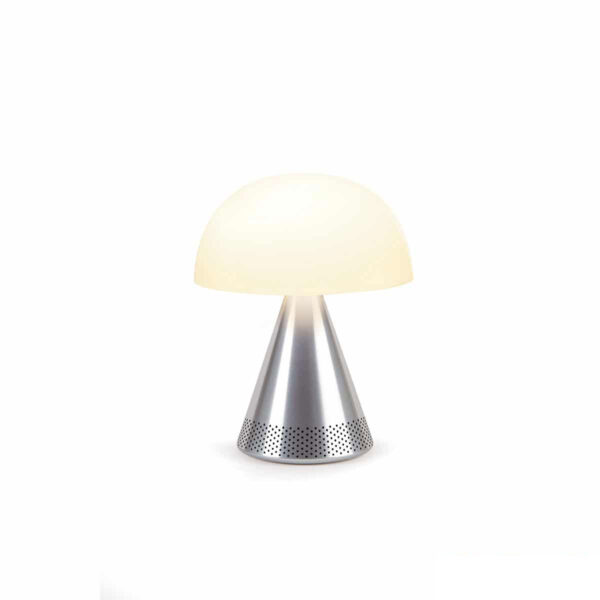 speaker con lampada led color argento