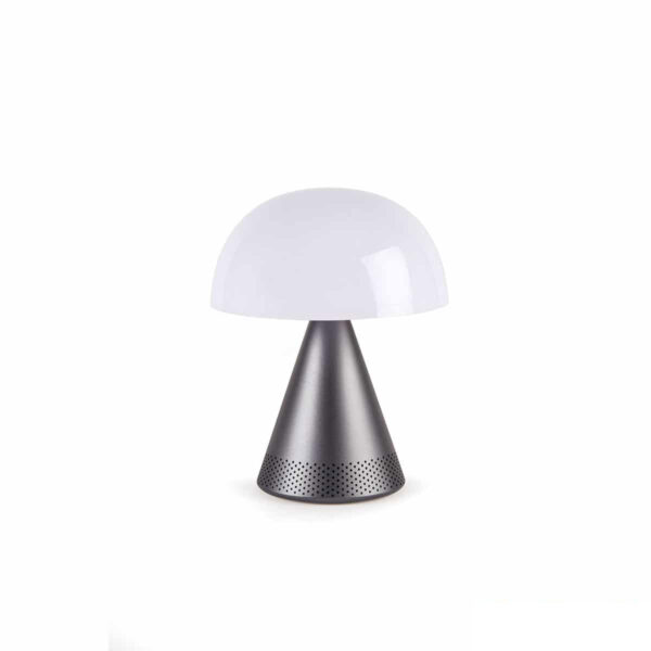 lampada led grigio scuro con speaker bluetooth