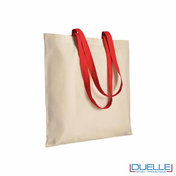shopper con manici rossi con cotone 220 g/m