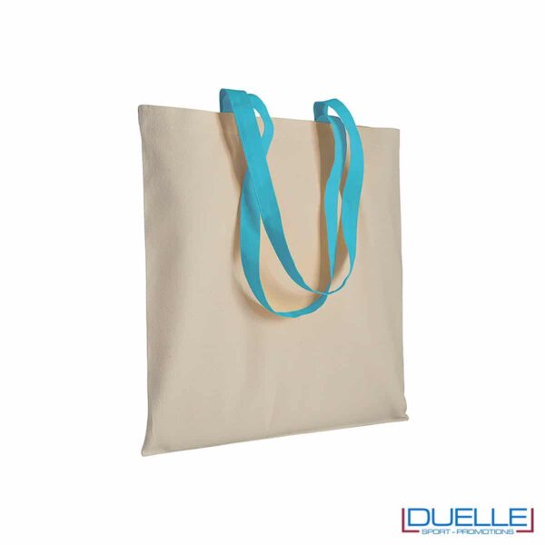shopper 220g/m con manici azzurro
