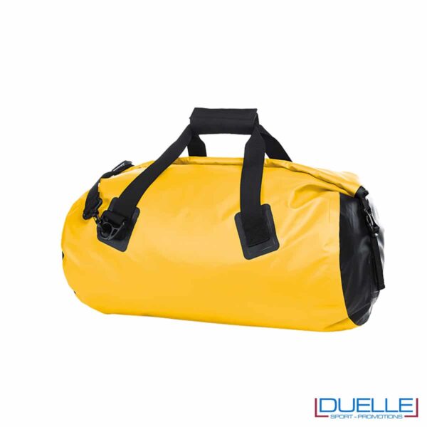 Borsone giallo impermeabile con chiusura a rotolo