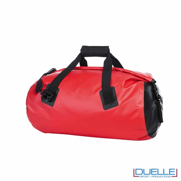 borsa impermeabile rossa con chiusura a rotolo