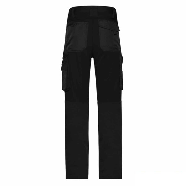 pantaloni da lavoro neri elasticizzati retro