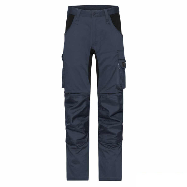 pantaloni grigi e neri da lavoro elasticizzati