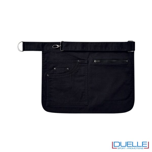 grembiule in cotone canvas nero personalizzato