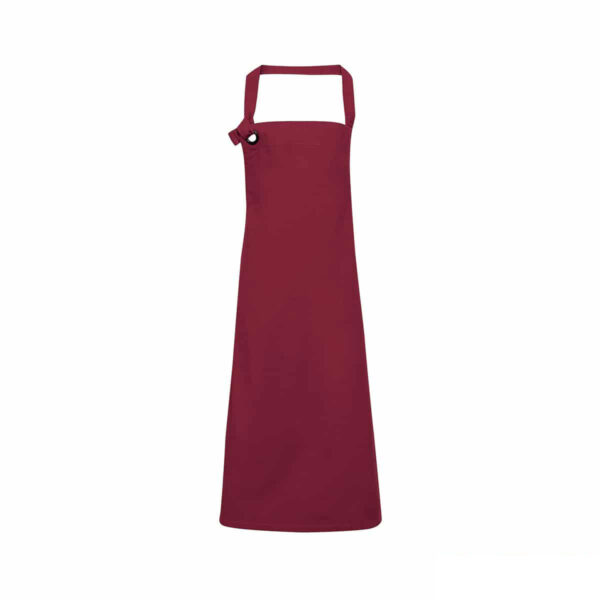 grembiule lungo in cotone canvas bordeaux