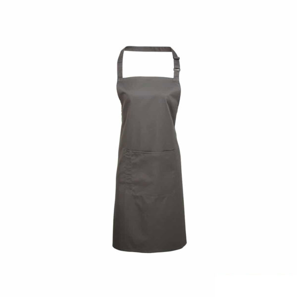 grembiule colore grigio scuro con pettorina e tasca