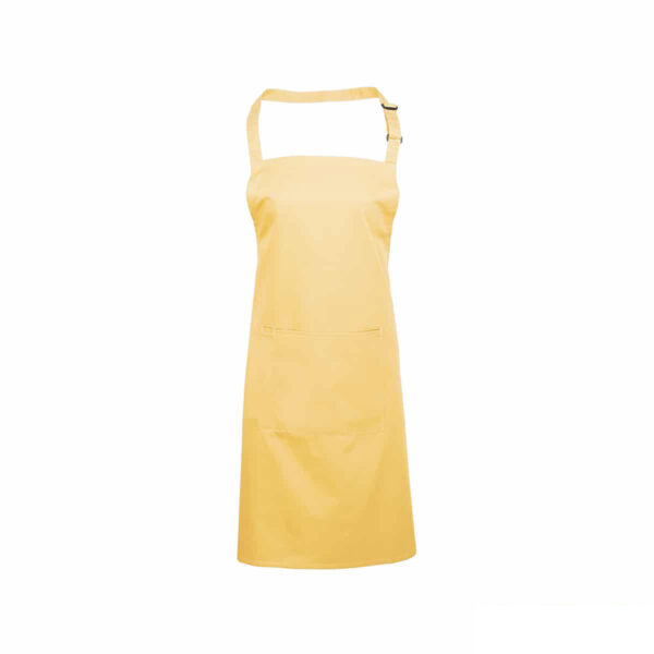 grembiule giallo limone con pettorina e tasca