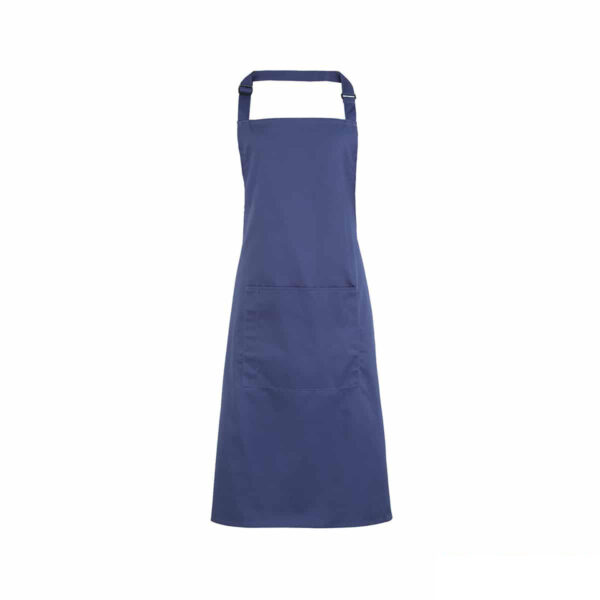 grembiule colore blu atollo con pettorina e tasca