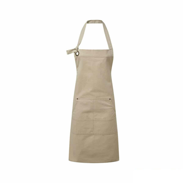 grembiule 4 tasche in cotone canvas naturale