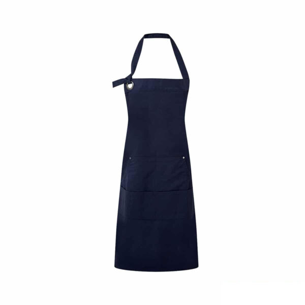 grembiule navy in cotone canvas 4 tasche