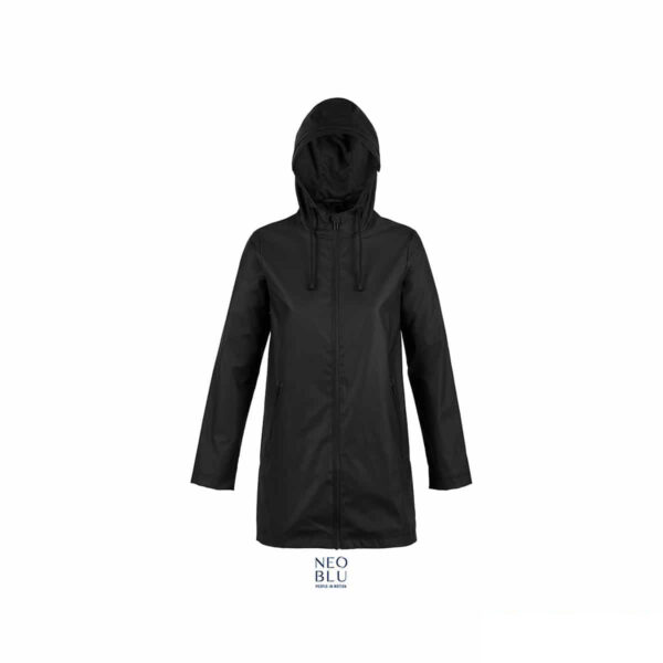 Giacca impermeabile cerata nera donna