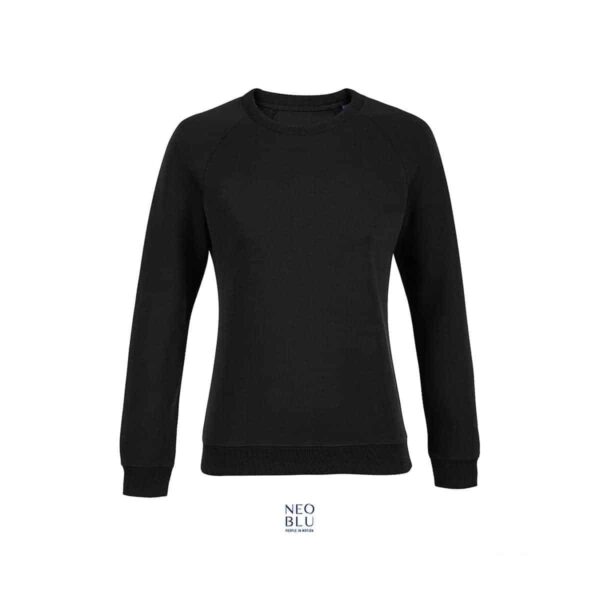 felpa sgarzata girocollo colore nero donna