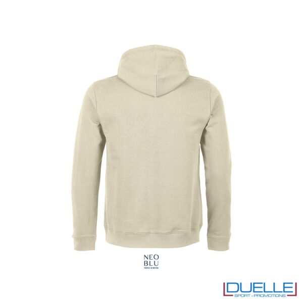 retro felpa beige con cappuccio french terry