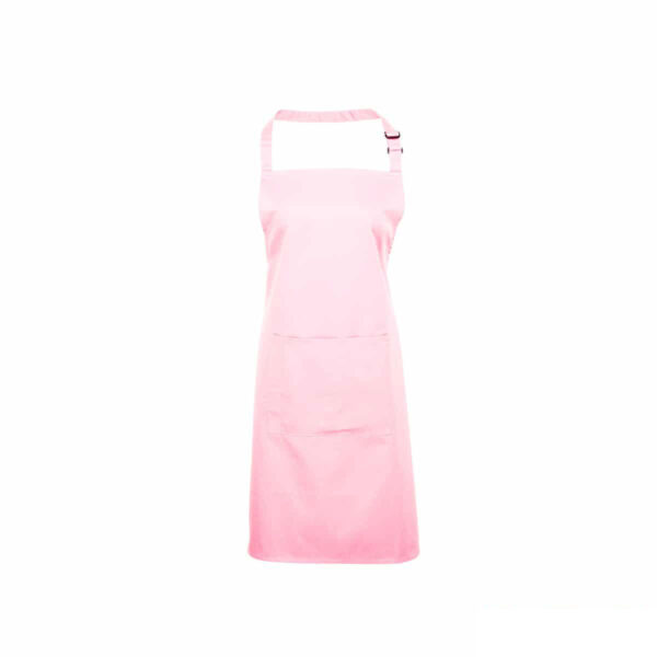 grembiule rosa con tasca e pettorina personalizzato