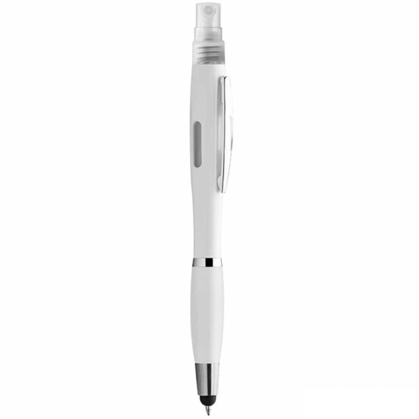 penna bianca con spray igienizzante touch