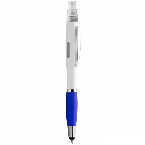 penna blu con spray igienizzante promozionale