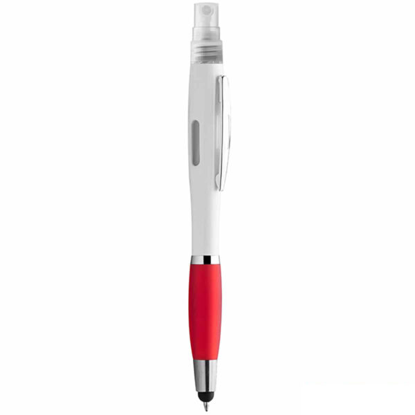 penna con spray igienizzante colore rosso