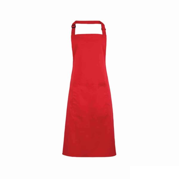 grembiule rosso con tasca e pettorina