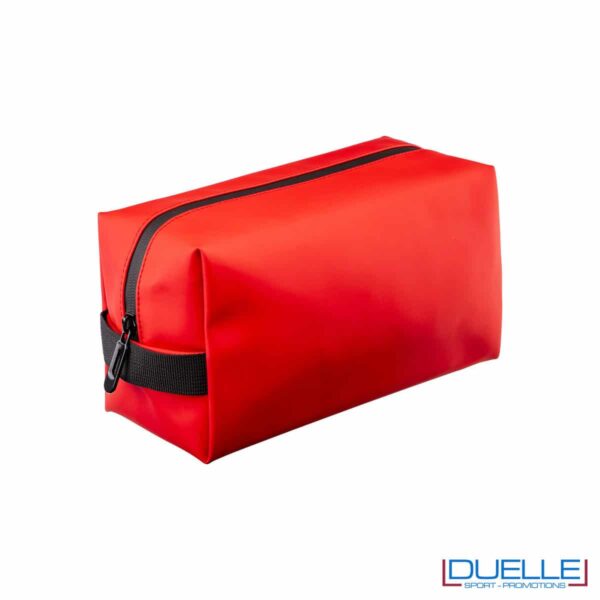 beauty case impermeabile con maniglia rosso