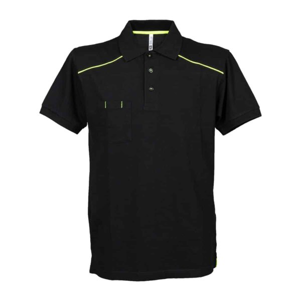 Polo da lavoro elasticizzata personalizzata nero