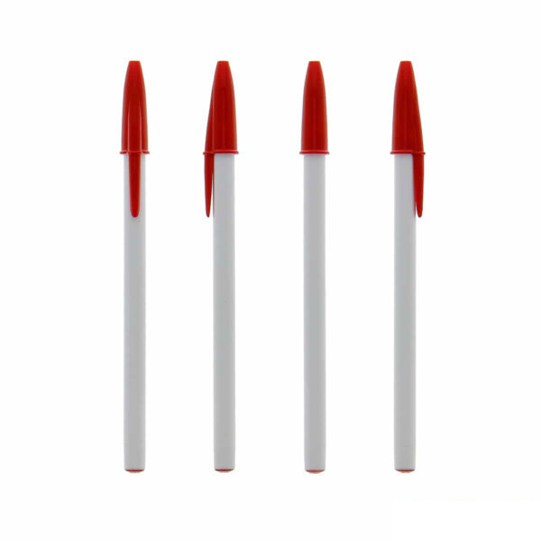 Penna BIC style personalizzata bianco rossa