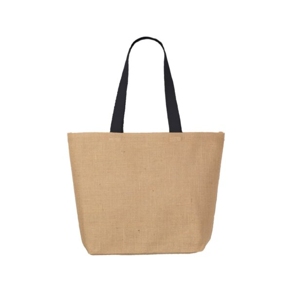 Borsa in juta con manici a contrasto personalizzabile