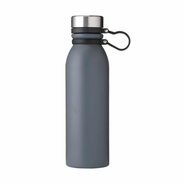 Borraccia personalizzabile con gancio in silicone colore grigio