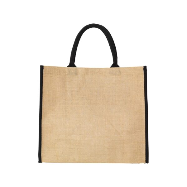 Borsa in juta con manici a contrasto personalizzabile