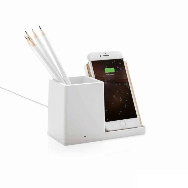 Porta penne con ricarica wireless personalizzato con il tuo logo