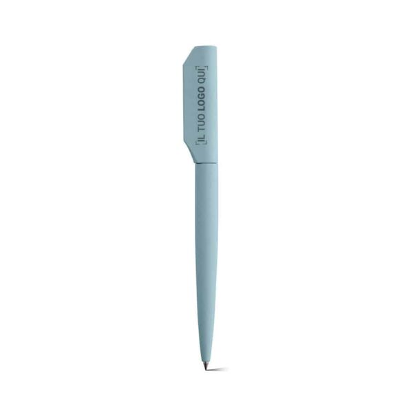 penna in alluminio riciclato colore azzurro pastello personalizzata con il tuo logo