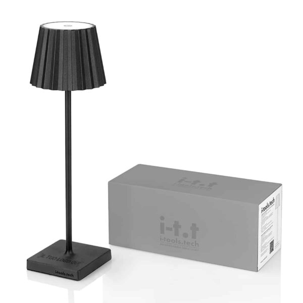 lampada led in alluminio verniciato colore nero personalizzata con il tuo logo