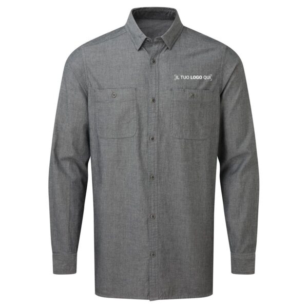 camicia denim certificata fairtrade personalizzata con il tuo logo