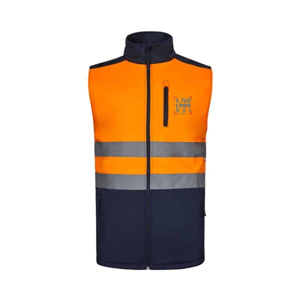 Gilet tecnico bicolore in softshell