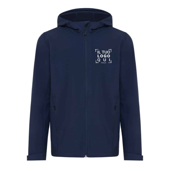 Giacca softshell con cappuccio in rPET