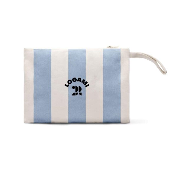 Pochette in tela riciclata a righe bicolori GRS