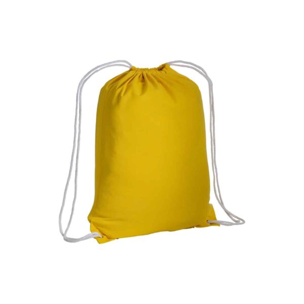 Zainetto in cotone 135 g/m2 con chiusura a strozzo - Giallo