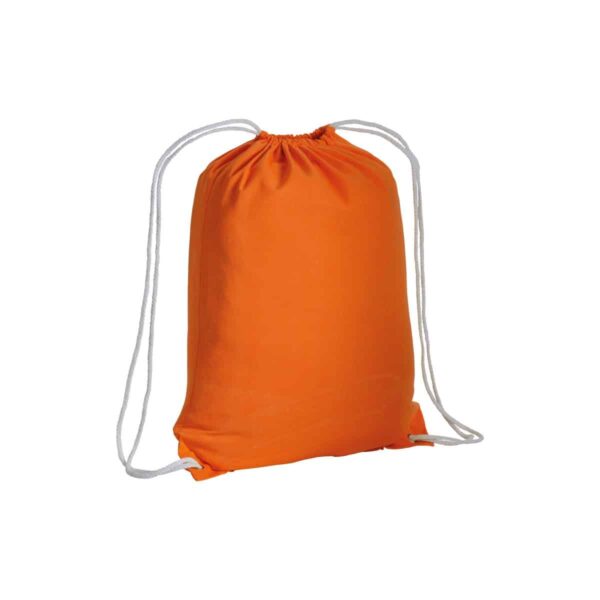 Zainetto in cotone 135 g/m2 con chiusura a strozzo - Arancione